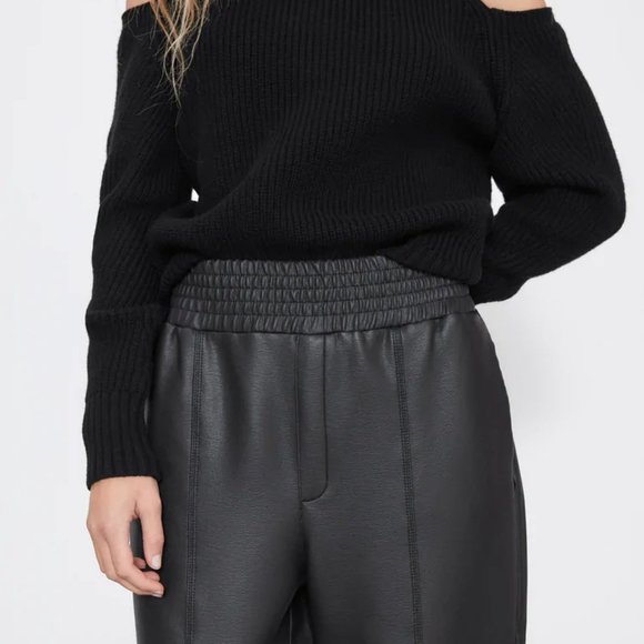 ZARA NEW COATED PANTS BLACK size M - Picture 6 of 8